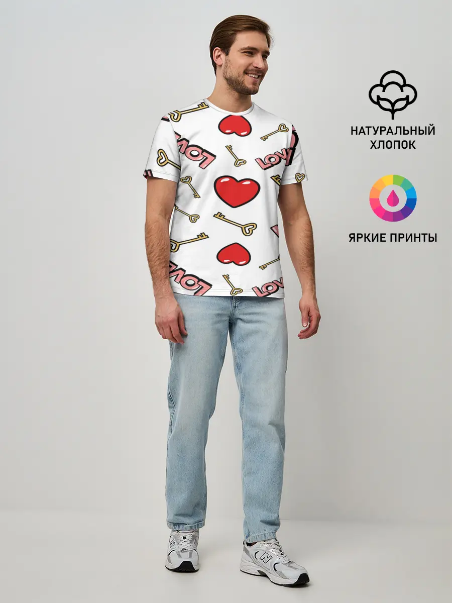 Мужская базовая футболка / Valentines Day