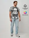 Мужская базовая футболка / Grunge Skull