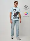 Мужская базовая футболка / Танджиро Камадо черные сердечки