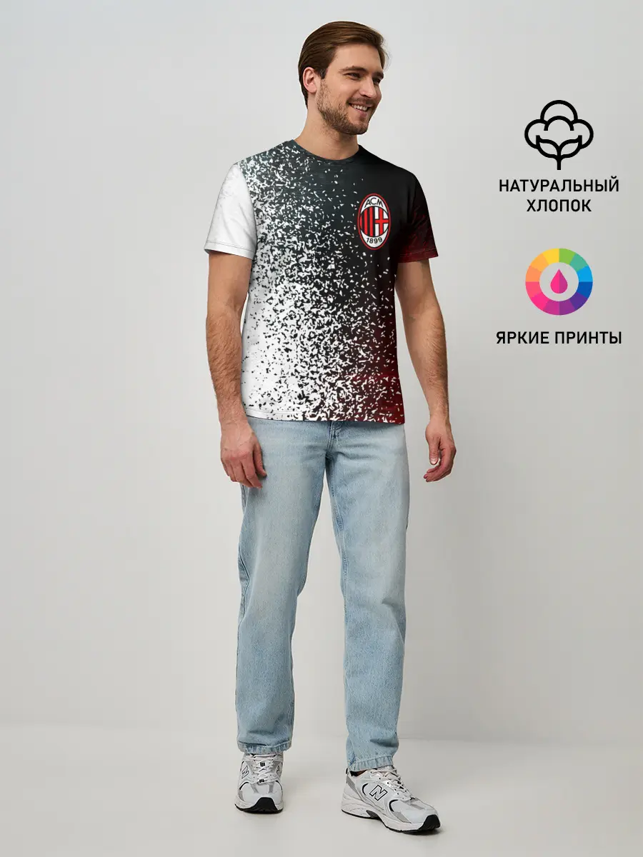 Мужская базовая футболка / AC MILAN / МИЛАН