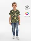 Детская базовая футболка / Кошачий камуфляж
