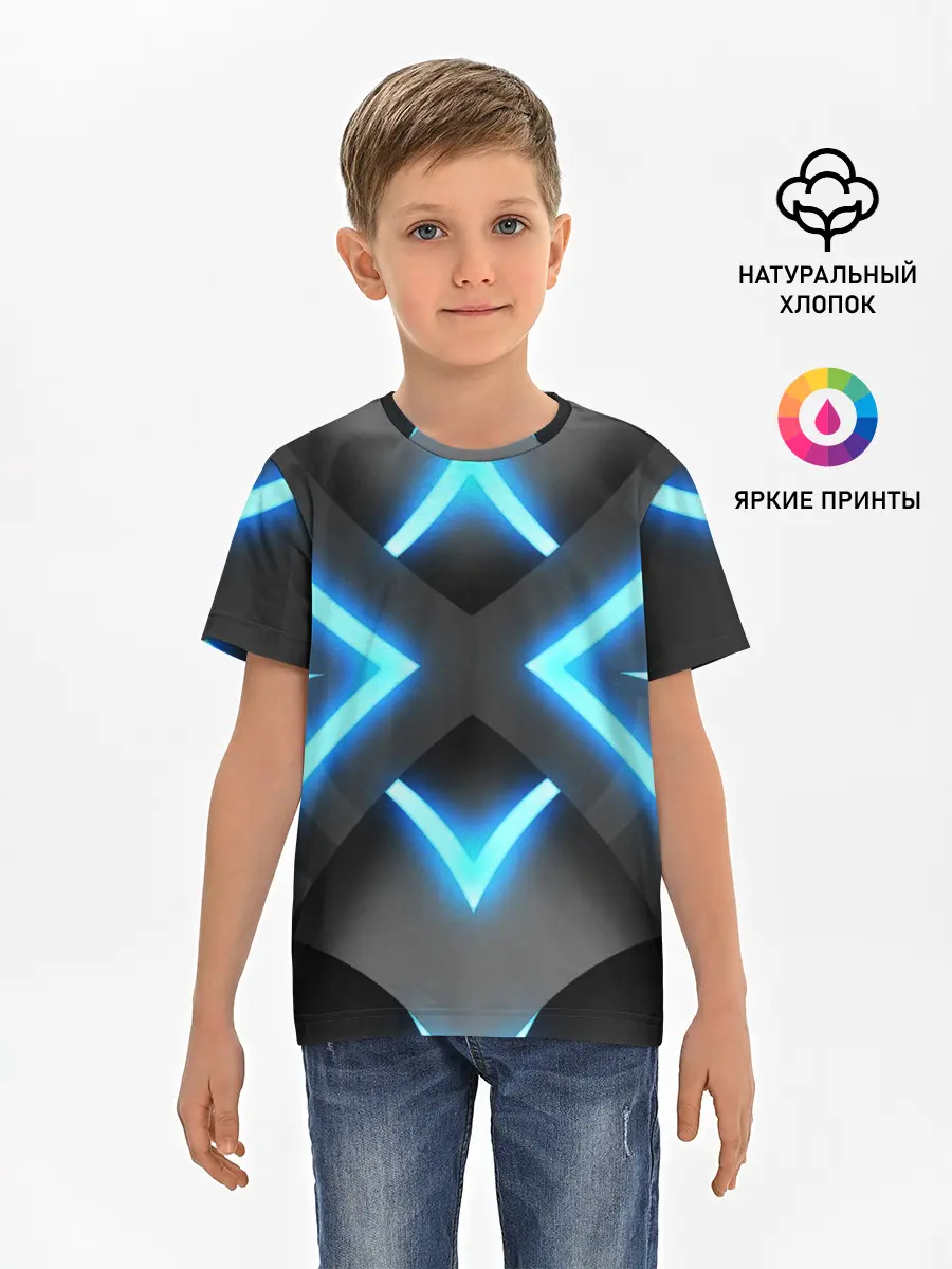 Детская базовая футболка / НЕОНОВЫЕ СТРЕЛКИ 3D
