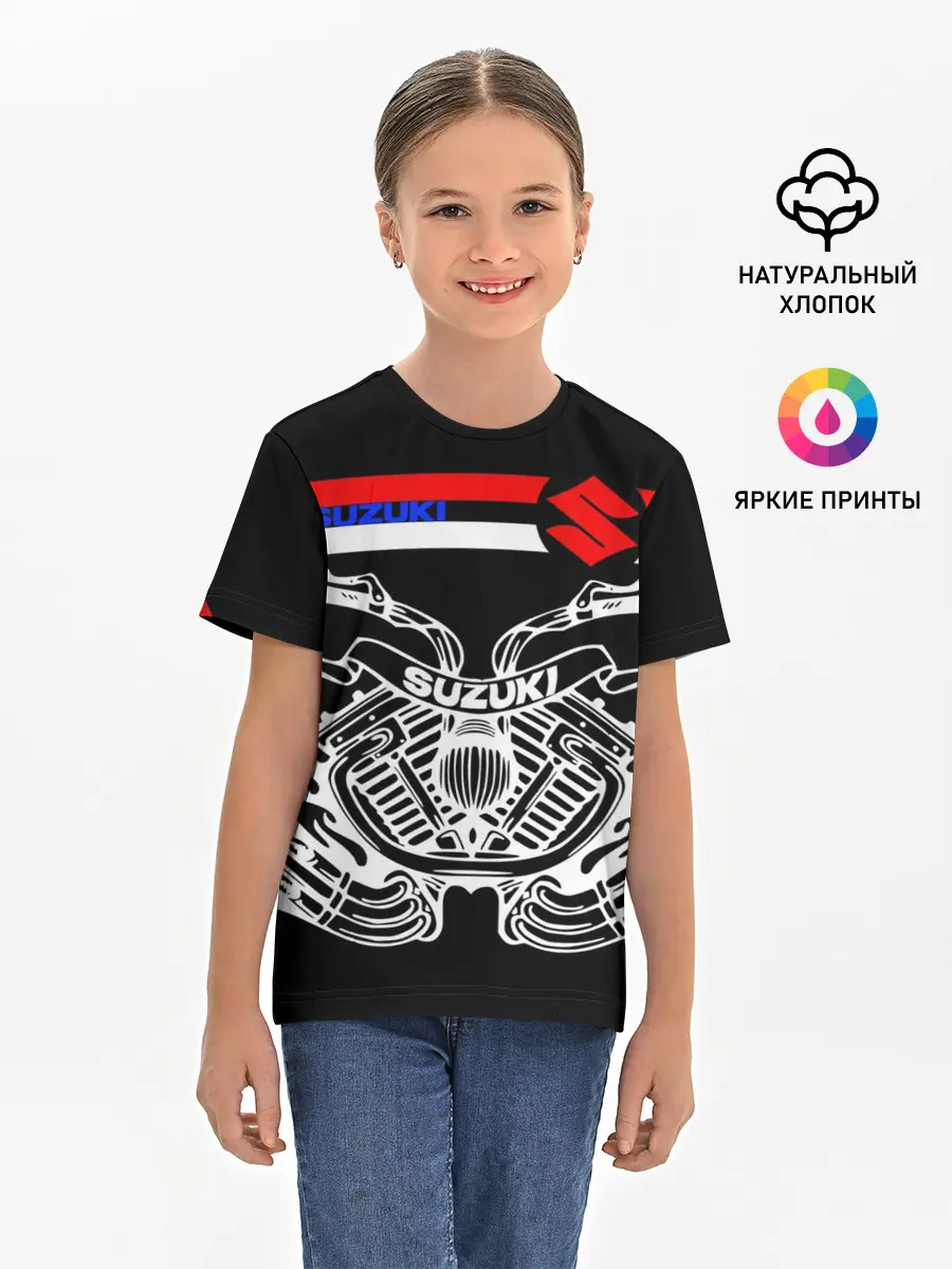 Детская базовая футболка / SUZUKI / СУЗУКИ / BIKER