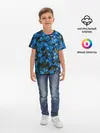Детская базовая футболка / Поле синих цветов фиалки лето