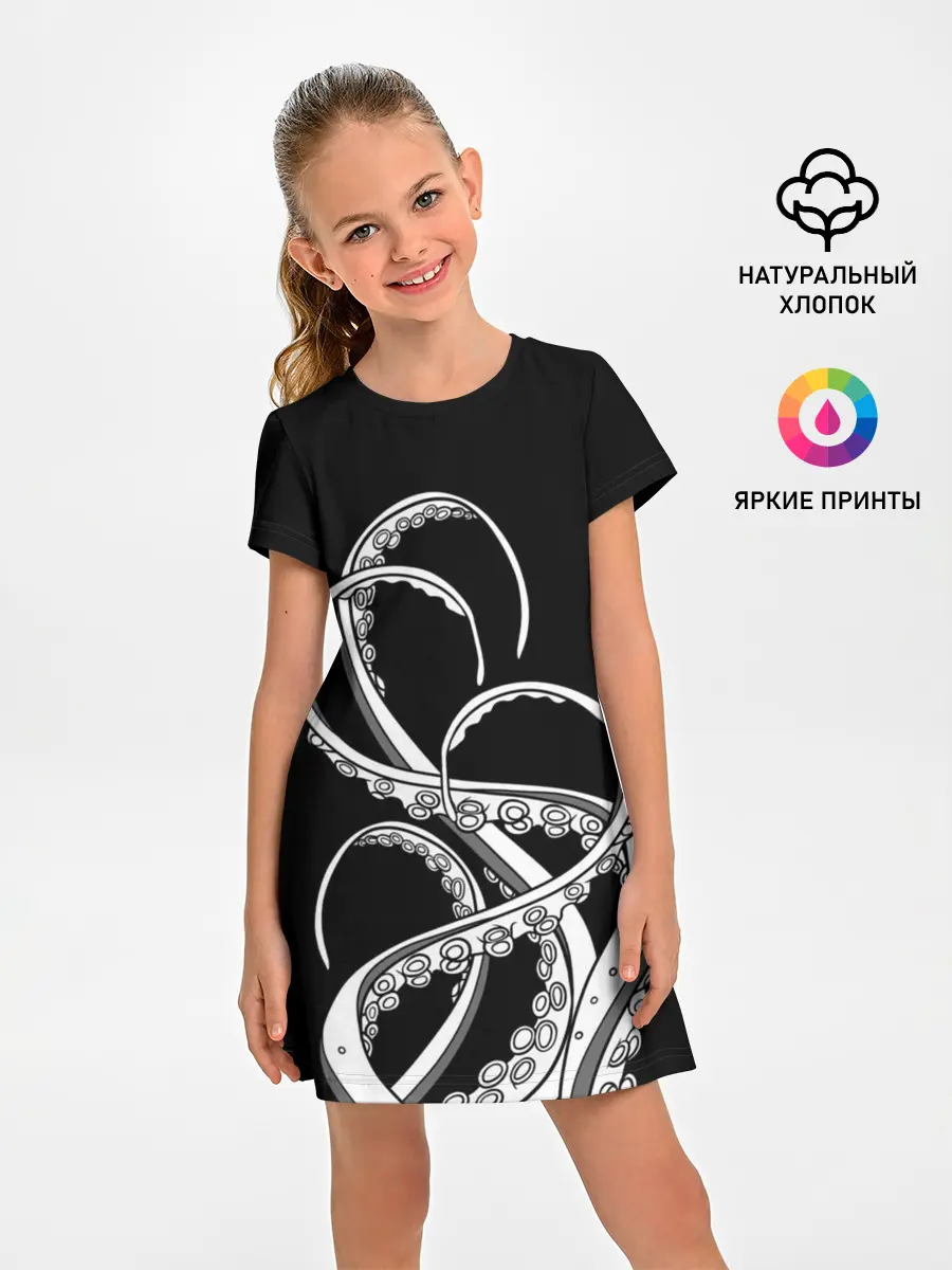 Детское платье / Octopus Black and White