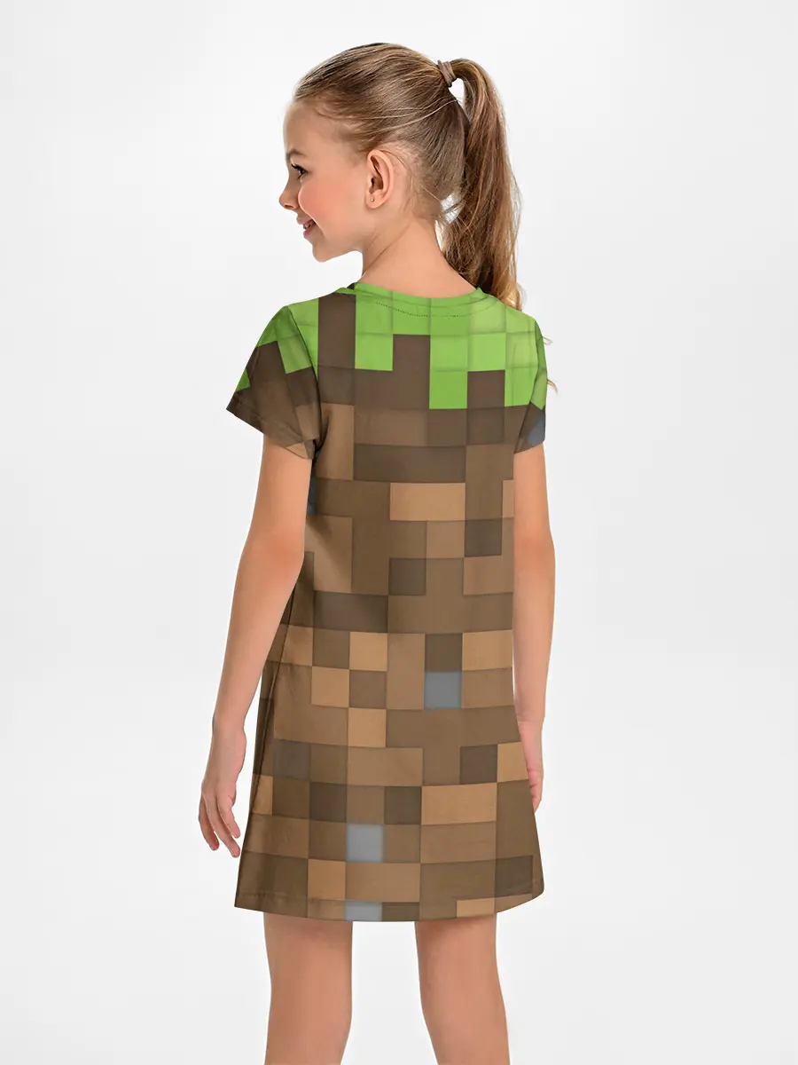 Детское платье / Minecraft камуфляж