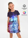 Детское платье / Плывущий неоновый тигр