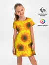 Детское платье / Принт подсолнухи желтый