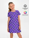 Детское платье / Синие острые узоры