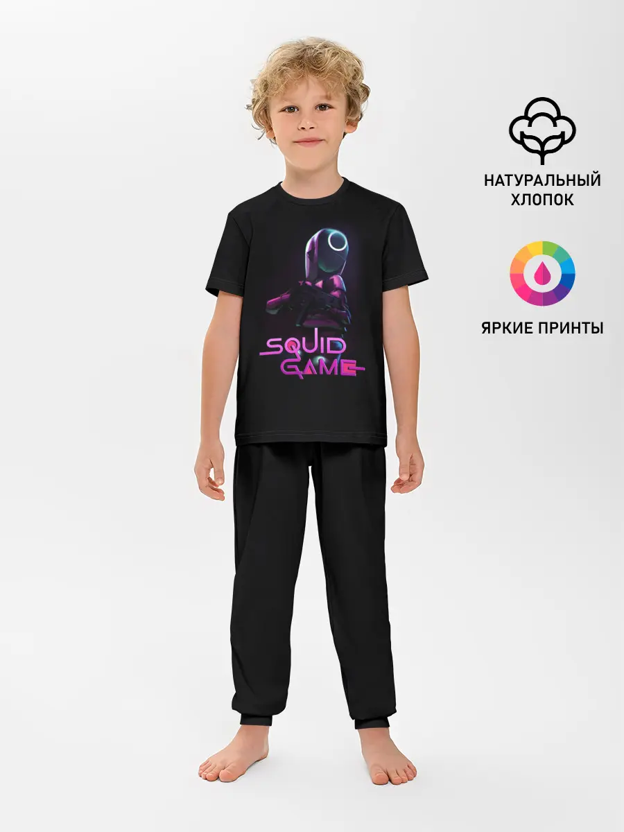 Детская пижама с брюками / Игра в кальмара - символ круг