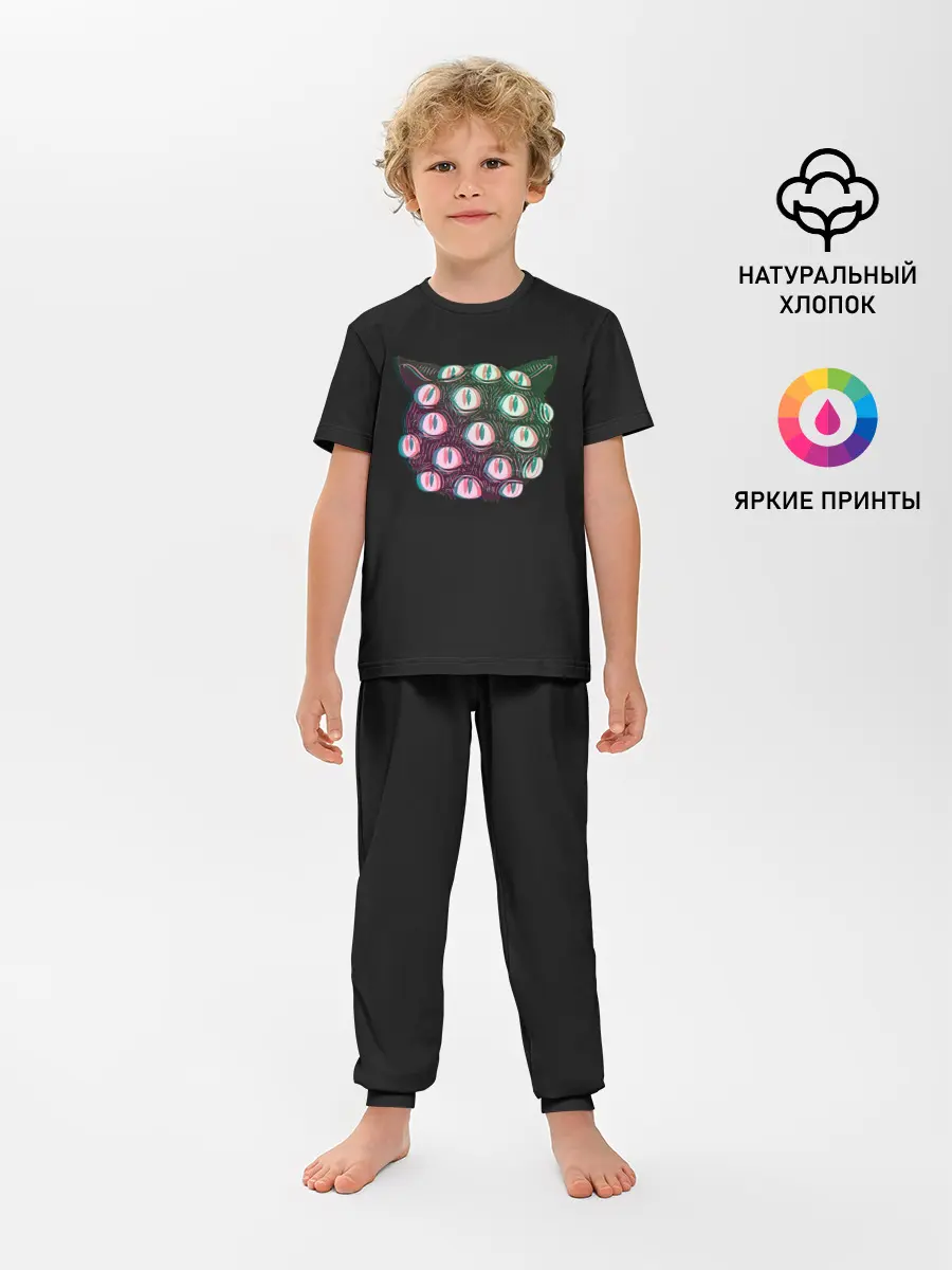 Детская пижама с брюками / Космический Кот Монстр