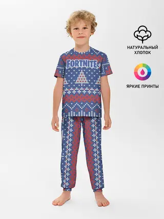 Детская пижама с брюками / НОВОГОДНИЙ FORTNITE