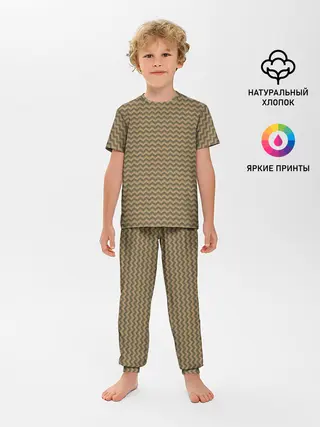 Детская пижама с брюками / Абстракция разноцветные зигзаги