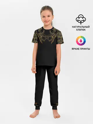Детская пижама с брюками / Цветы