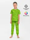 Детская пижама с брюками / Неоновый цветочный узор