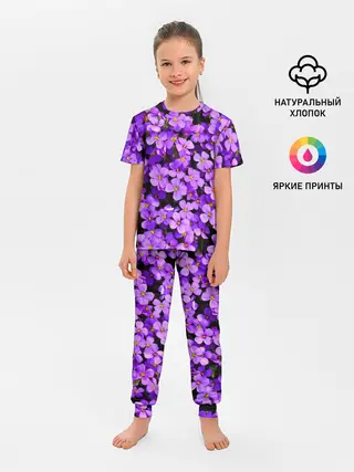 Детская пижама с брюками / Сирень