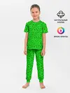 Детская пижама с брюками / Черепа на кислотно-зеленом фоне