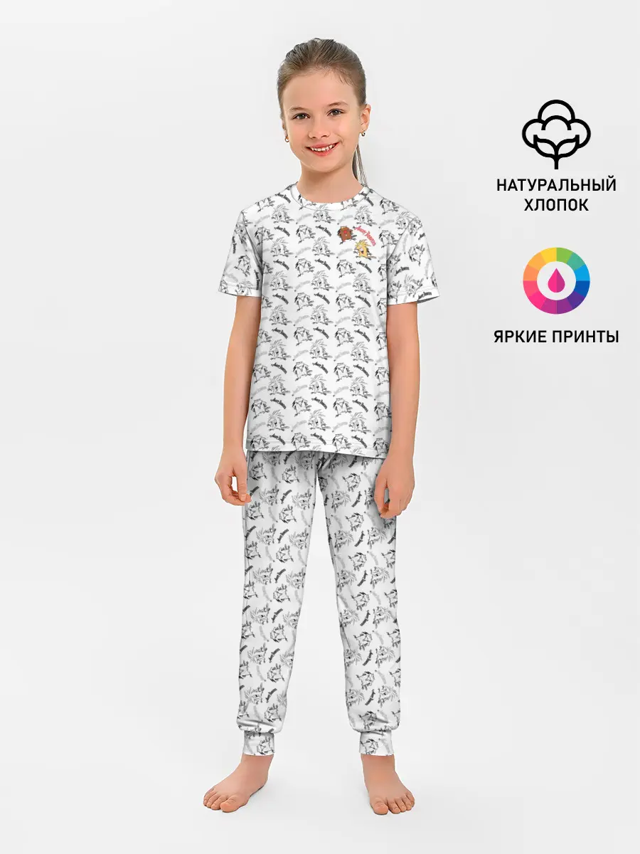 Детская пижама с брюками / Крутые бобры паттерн