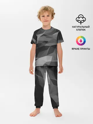Детская пижама с брюками / gray abstraction серая абстракция