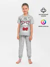 Детская пижама с брюками / Белый тигр с красным бантом