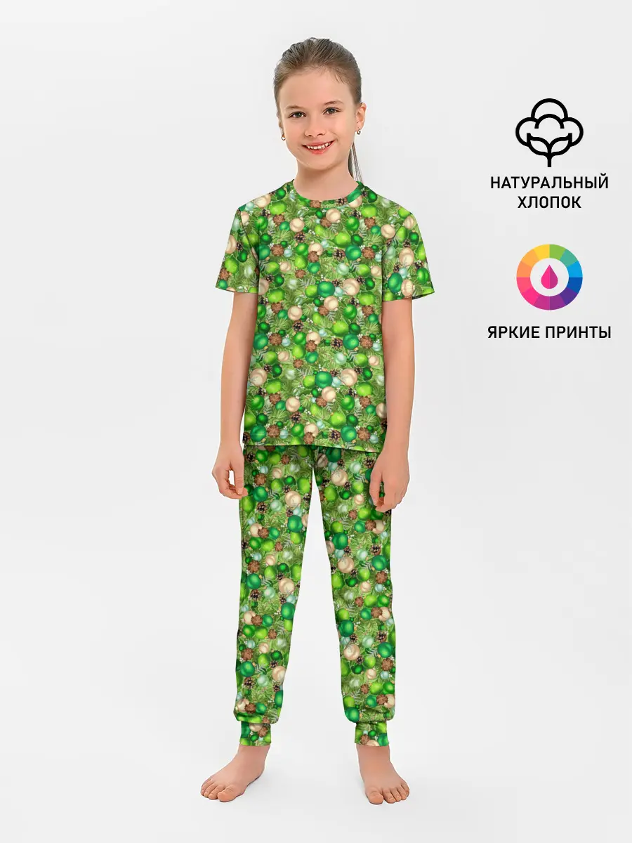 Детская пижама с брюками / Новогодние Игрушки