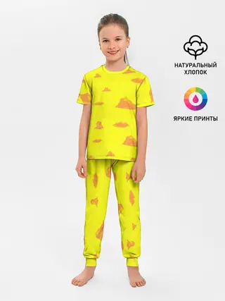 Детская пижама с брюками / Рыжие облака