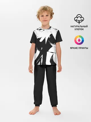 Детская пижама с брюками / Темная космическая Люкс