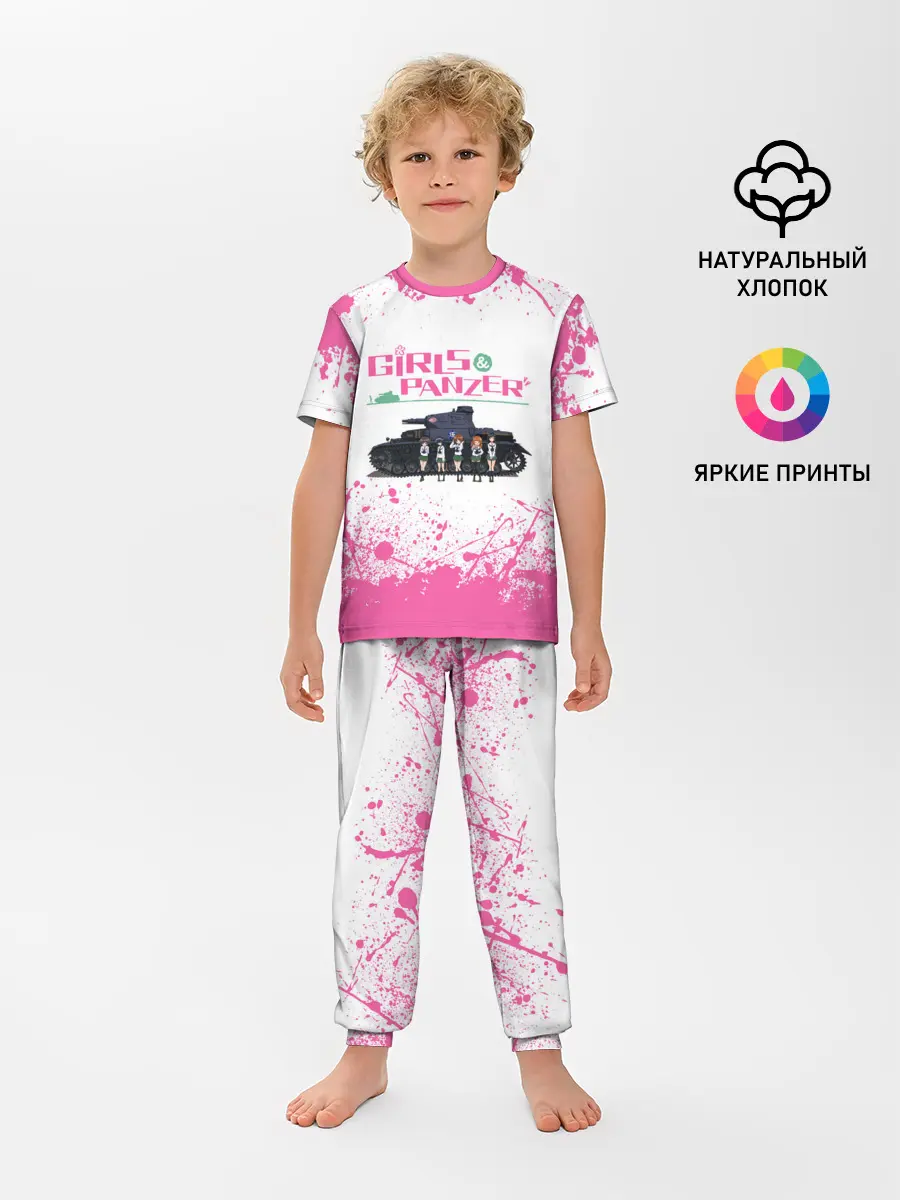 Детская пижама с брюками / Девушки и танки | Pink (Z)