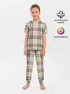 Детская пижама с брюками / клетчатый принт в стиле Burberry
