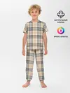 Детская пижама с брюками / клетчатый принт в стиле Burberry