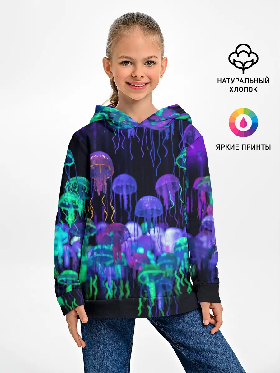Детское худи / Неоновые медузы