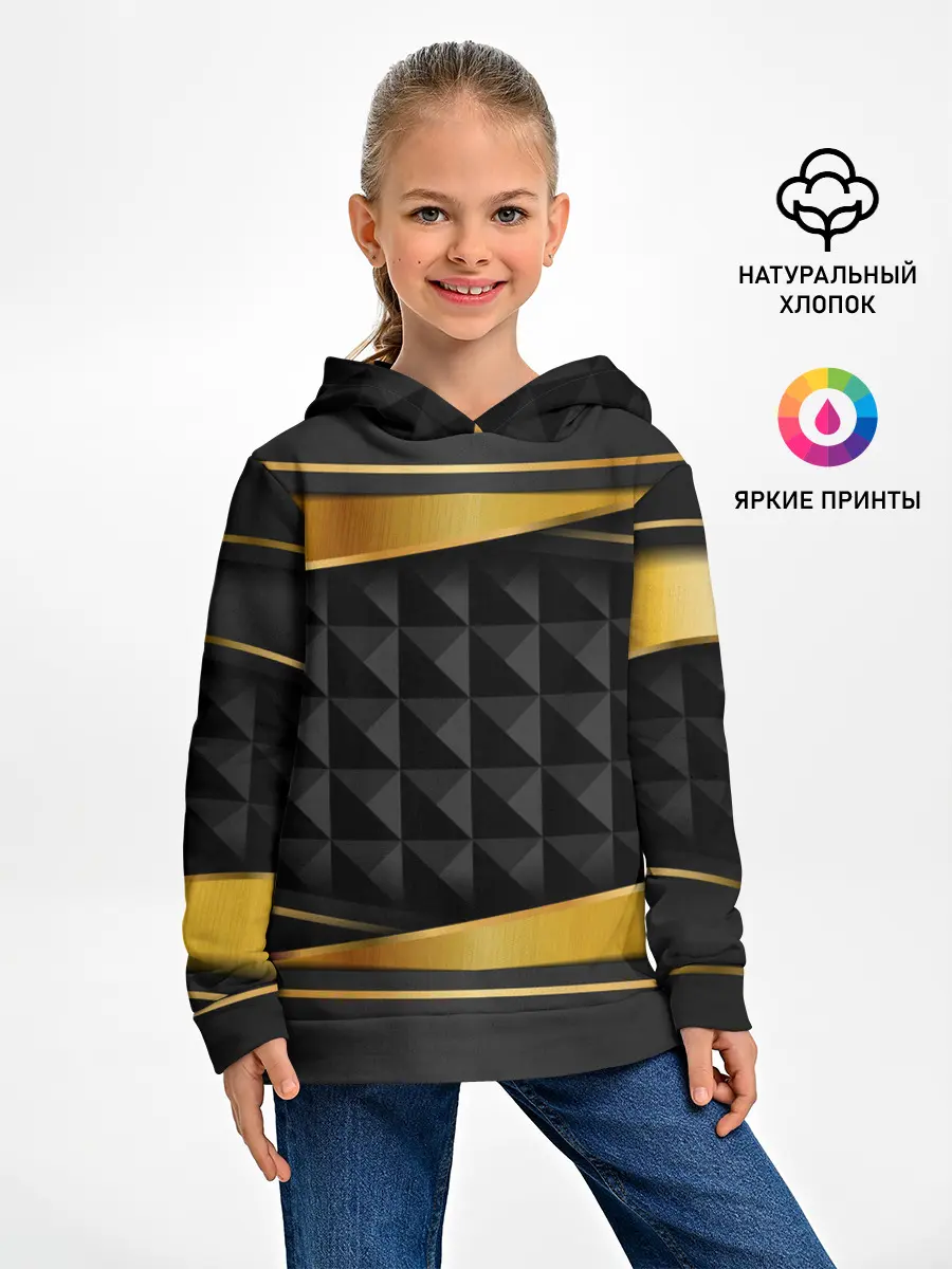 Детское худи / 3D luxury black gold Плиты 3Д