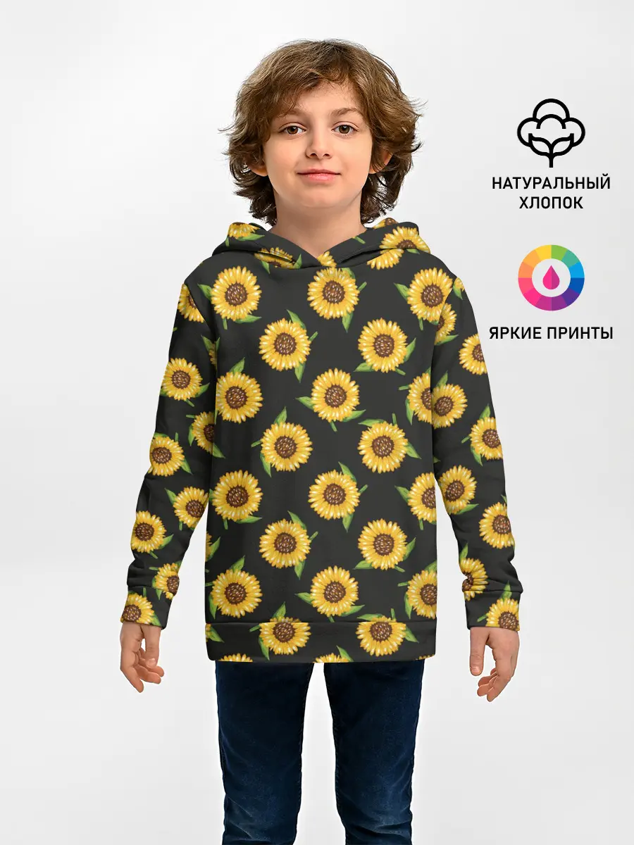 Детское худи / Подсолнухи паттерн