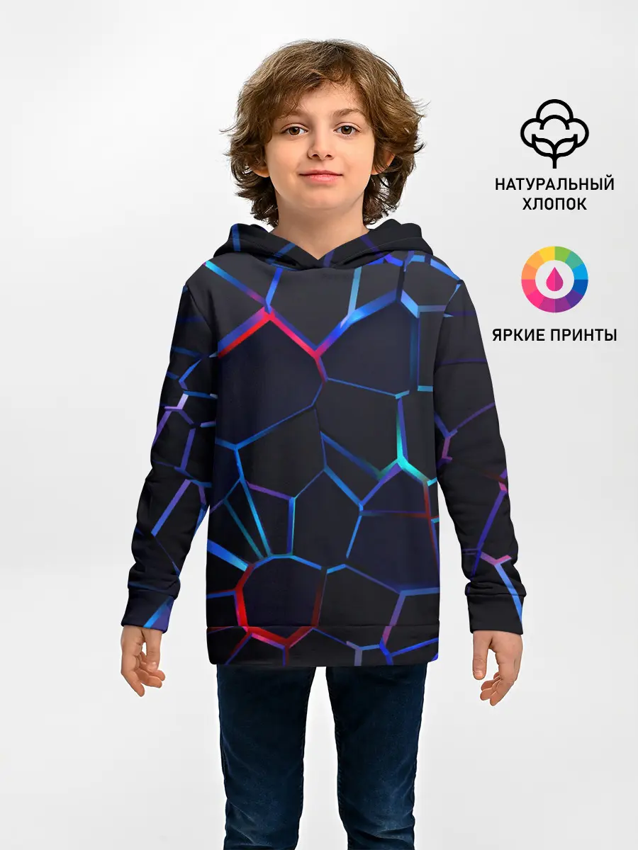 Детское худи / Неоновые 3D плиты | Неоновые плиты