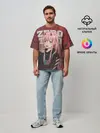 Мужская футболка оверсайз / Zero Two в толстовке