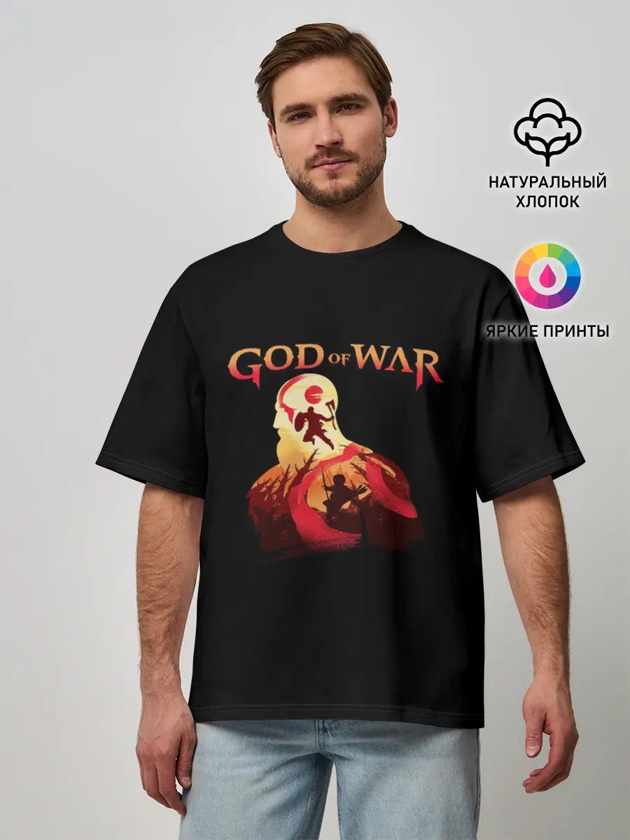 Мужская футболка оверсайз / God of War
