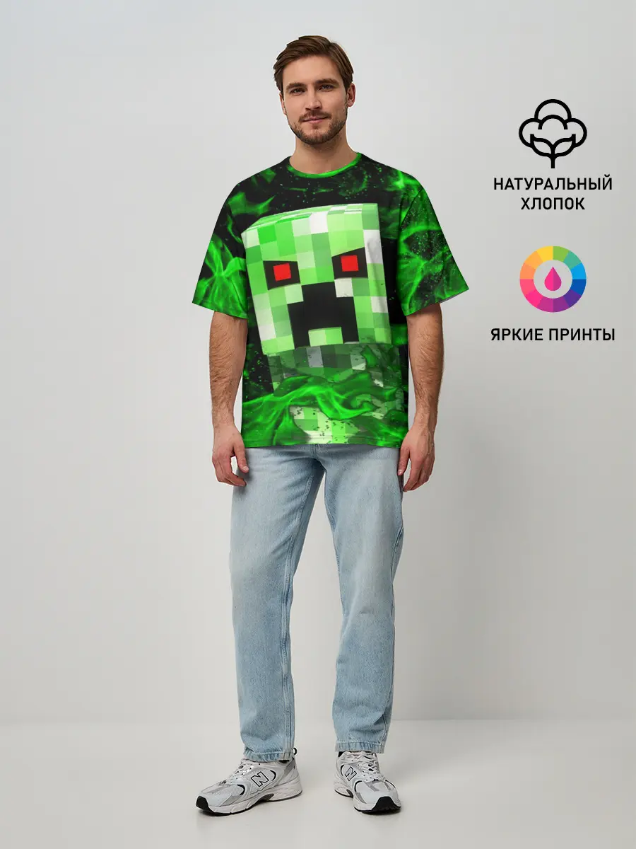 Мужская футболка оверсайз / MINECRAFT CREEPER