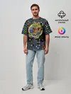 Мужская футболка оверсайз / Динозавр-игрок