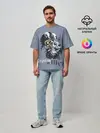 Мужская футболка оверсайз / Череп с маской КиШ