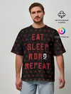 Мужская футболка оверсайз / Eat Sleep RDR2 Repeat