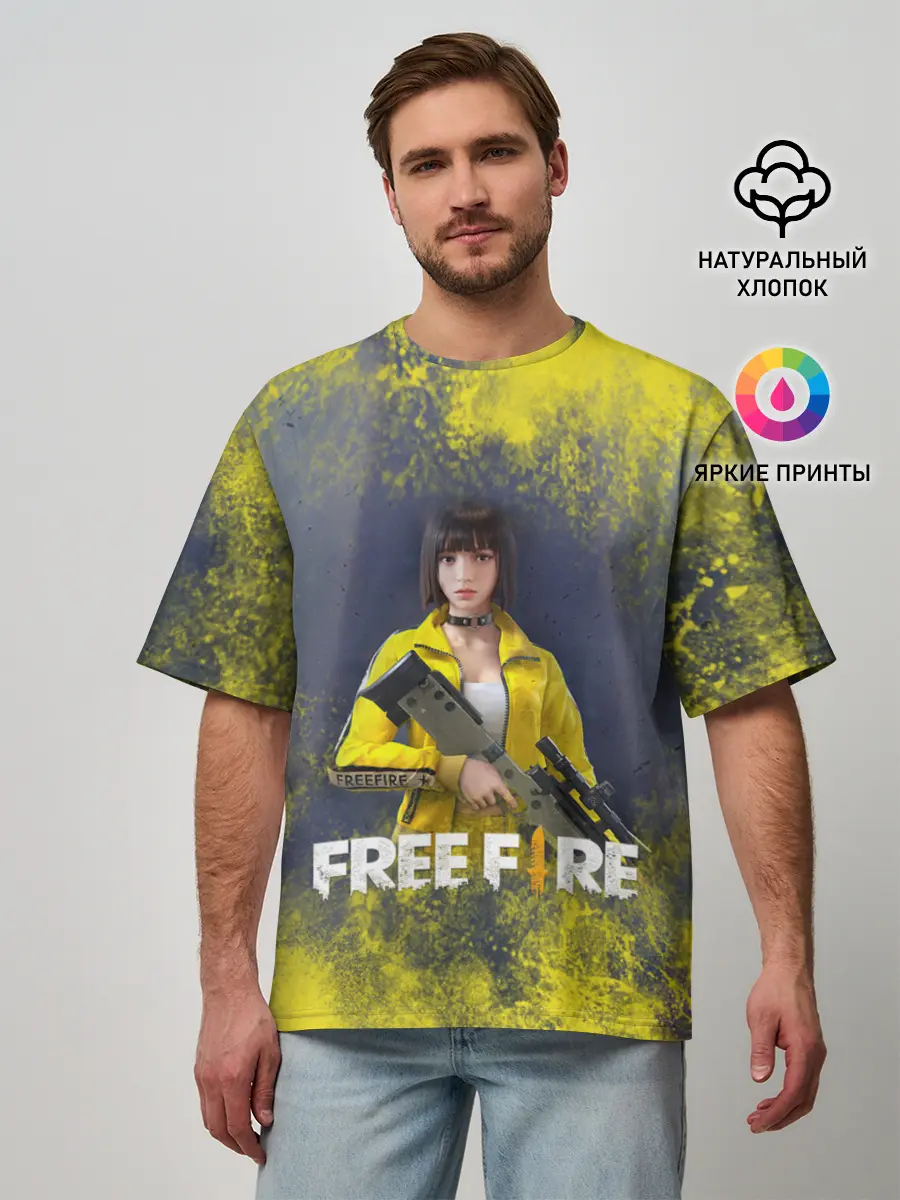 Мужская футболка оверсайз / GARENA FREEFIRE | БАТЛГРАУНД (Z)
