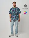 Мужская футболка оверсайз / неоновый панк