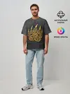 Мужская футболка оверсайз / Золотая медвежья лапа