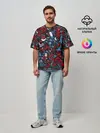 Мужская футболка оверсайз / RedBlue stikers