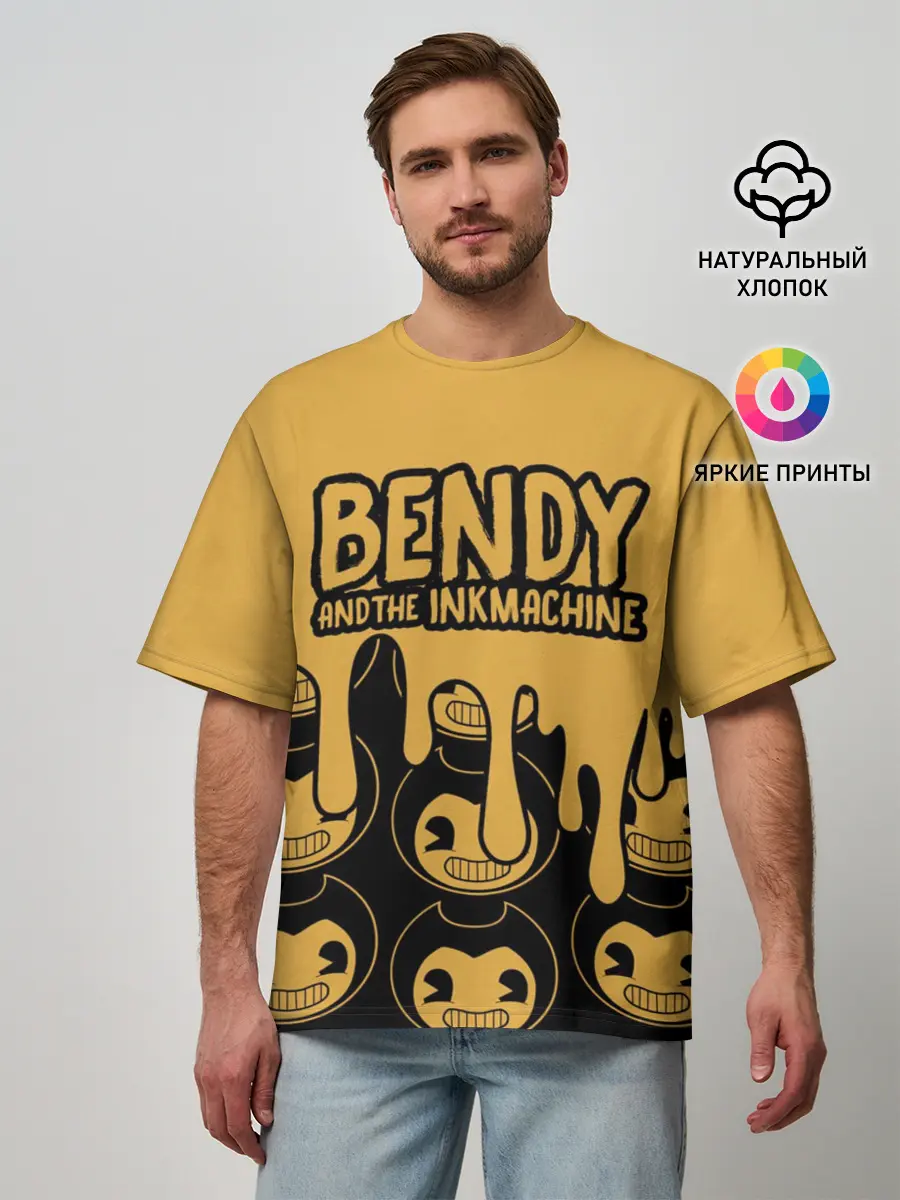 Мужская футболка оверсайз / Bendy And The Ink Machine (36)