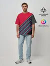 Мужская футболка оверсайз / Абстрактный асимметричный