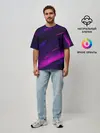 Мужская футболка оверсайз / GEOMETRY STRIPES NEON