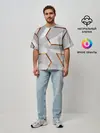 Мужская футболка оверсайз / 3D абстракция Iron