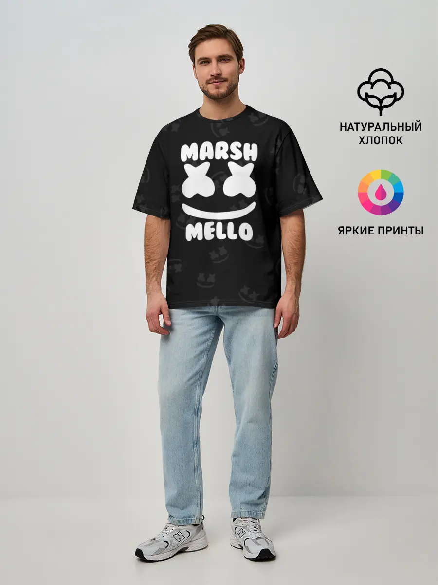 Мужская футболка оверсайз / Marshmello 7
