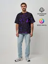 Мужская футболка оверсайз / [JJBA] Menacing Pattern purple